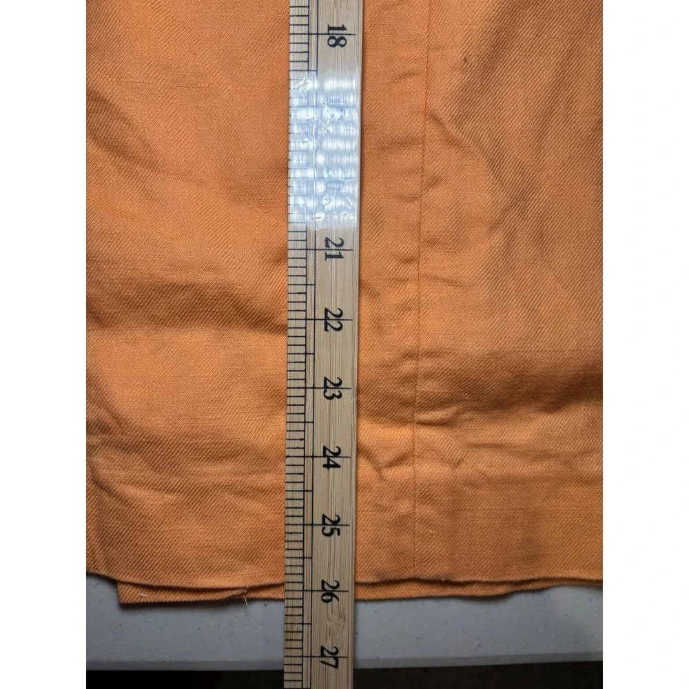 J.‎ Crew Tangerine Orange Front Slit Linen Blend Skirt 14 Lightweight Y2K Peach